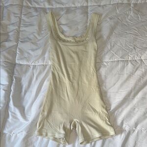 Cream Sleeveless Romper